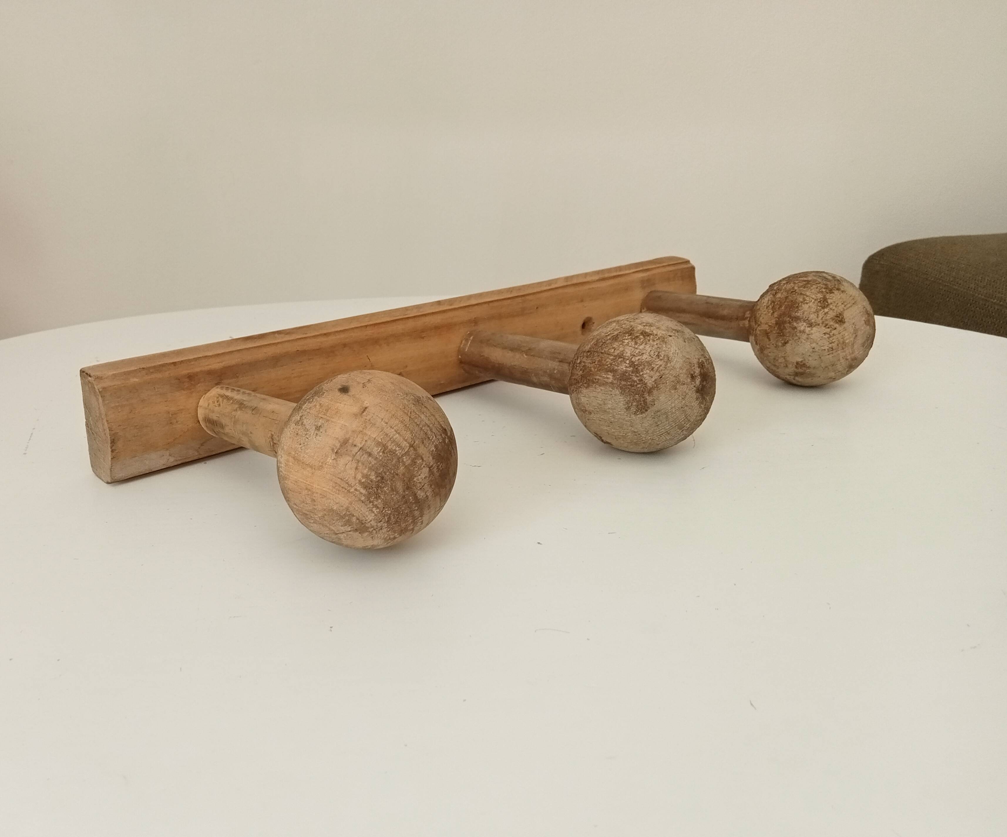 Old folk art wall coat rack