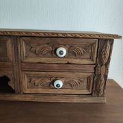 Antique carved oak desk.