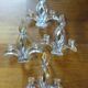 4 crystal lily candle holders from Vannes le Châtel.