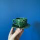 Lot de 6 tasses à café vintage en barbotine chou vert – faïence vintag