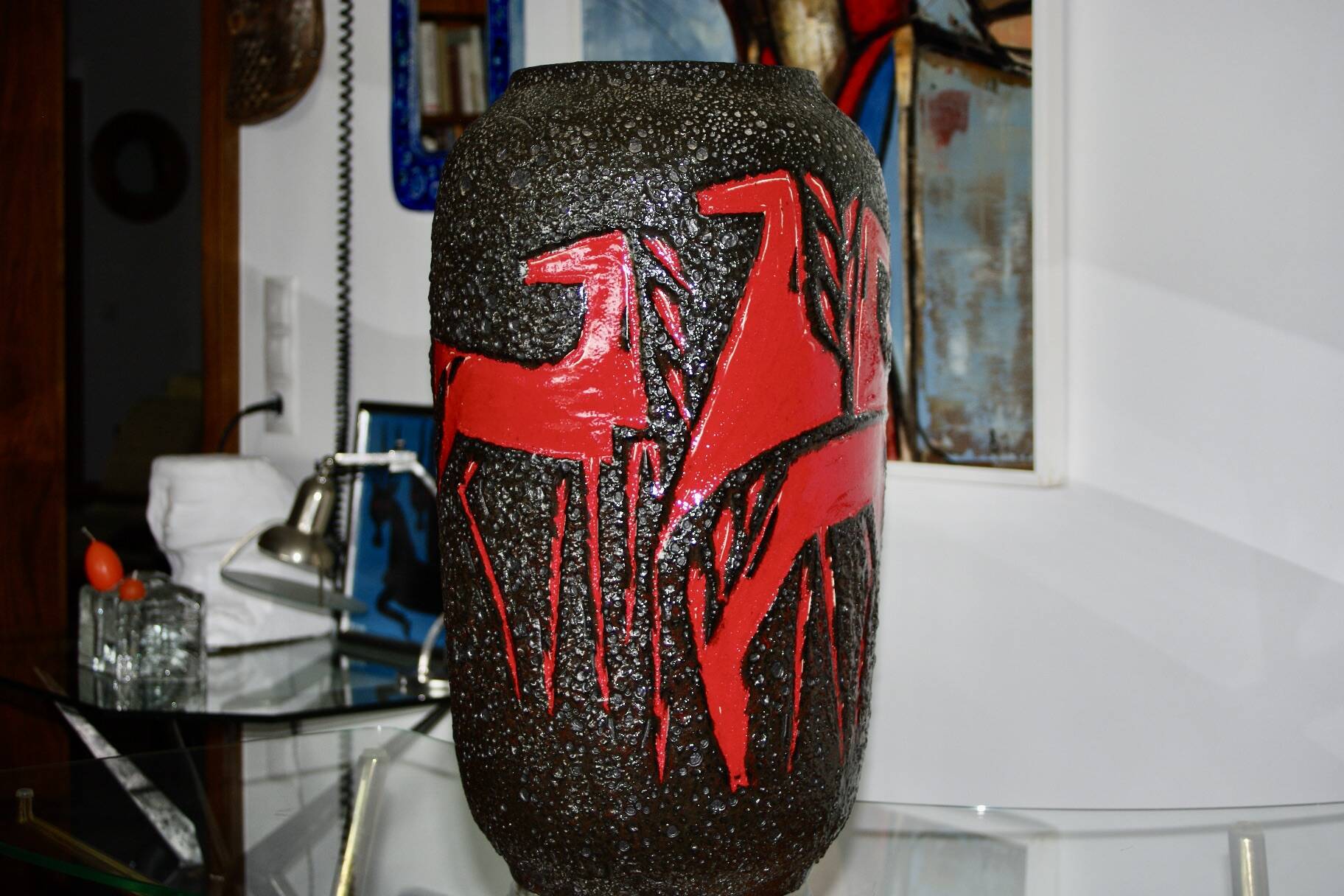 Large vintage ceramic vase from scheurich germany 1970