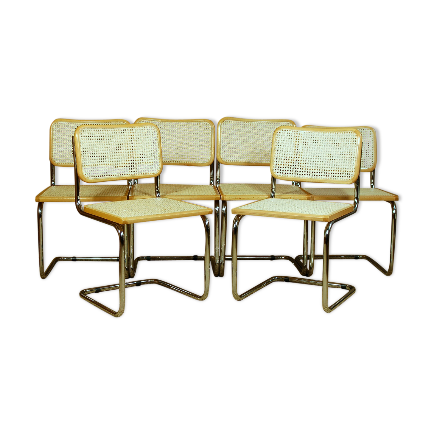 Suite 6 chaises Cesca B34 par Marcel Breuer