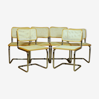 Suite 6 chaises Cesca B34 par Marcel Breuer