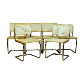 Suite 6 chaises Cesca B34 par Marcel Breuer