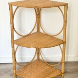 Rattan corner shelf