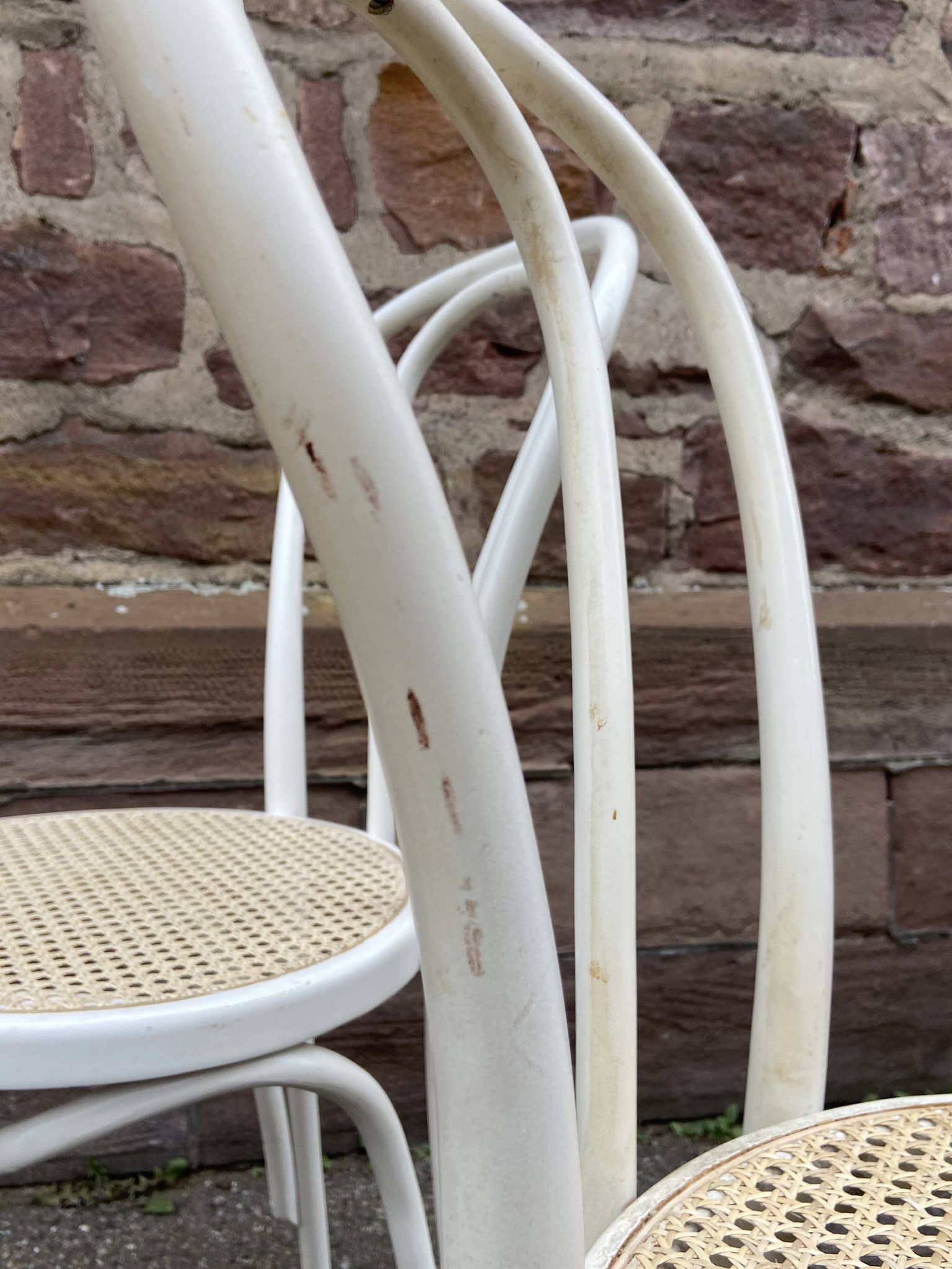 2 chaises bistrot shabby chic bois courbé vintage