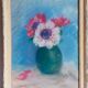 Pastel framed "The anemones" vintage