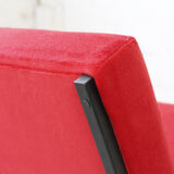 Chaise longue avec rembourrage rouge