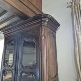 Louis XV period 18th century two-part sideboard in solid oak with glass