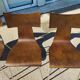 Set of 4 metal and wood chairs