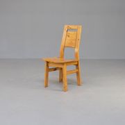 Ensemble de chaises de salle à manger en bois de pin des années 70 / 4