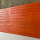 Pair of contemporary wall shelves in steel and stained wood