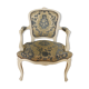 Louis XV-style convertible armchair lined with velvet effect