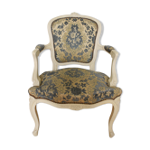 Louis XV-style convertible armchair lined with velvet effect