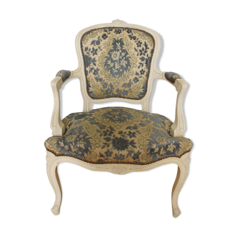 Louis XV-style convertible armchair lined with velvet effect