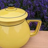 Théière / cafetière style Art Déco jaune et noire