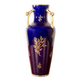 Neo-Classical style porcelain vase, cobal blue, Pinon-Heuzé 1930.