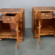 1935s pair of rare art deco bedside tables, Czechoslovakia