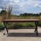 1970s Coffee table oak wrought iron 115 cm