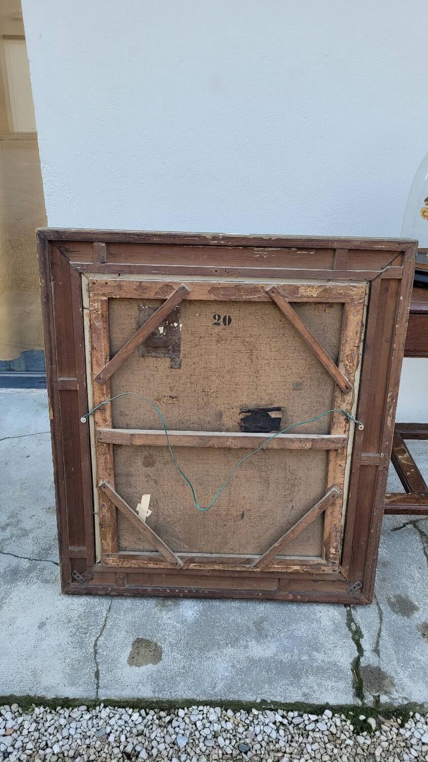 Oil on Canvas Portrait Painting of a Woman Framed 19th Century Signed