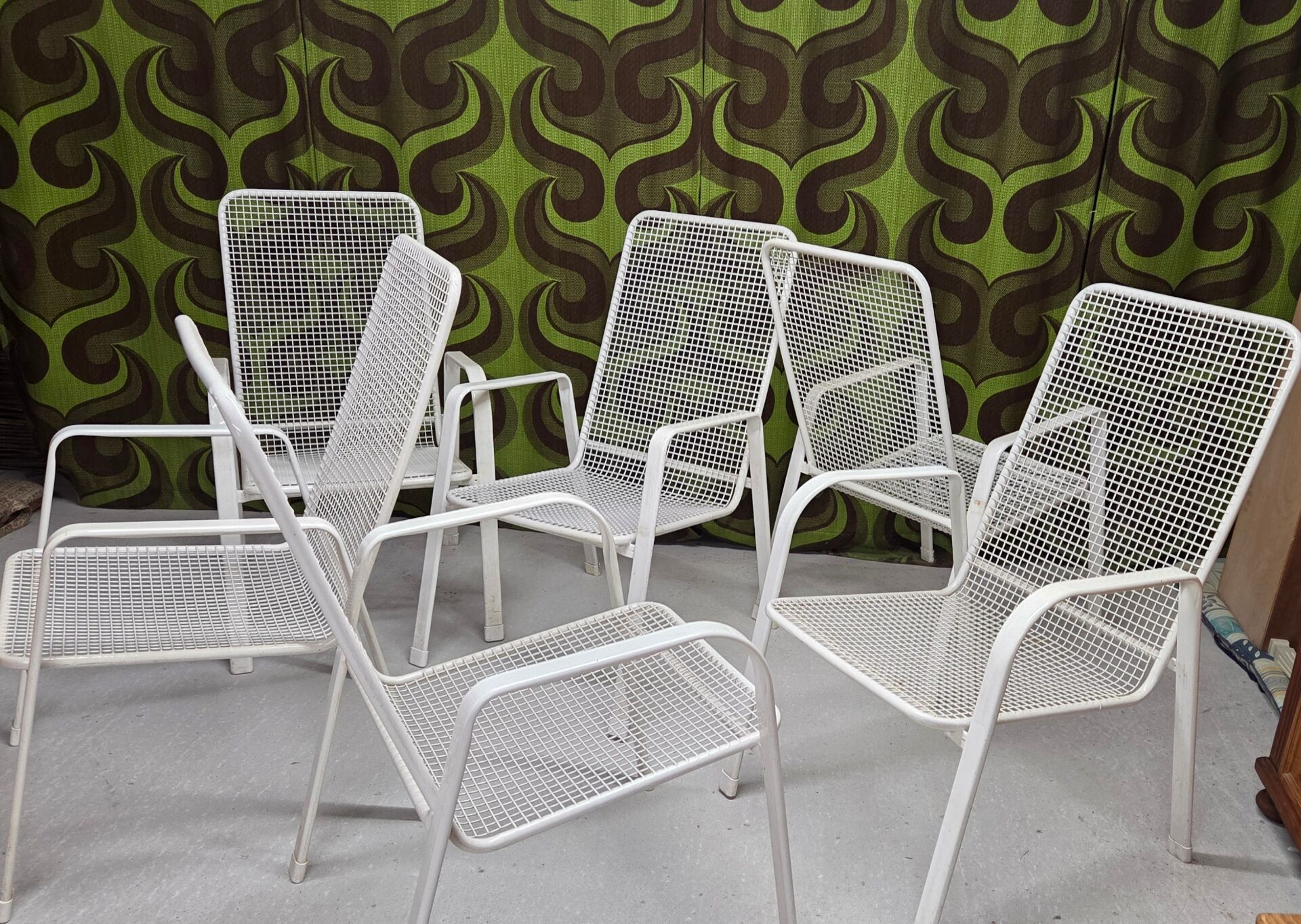 Lot of 6 vintage EMU 70" terrace armchairs.