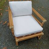 Pair of Lyda Levi armchairs for Mc Guire bamboo Italy Milan