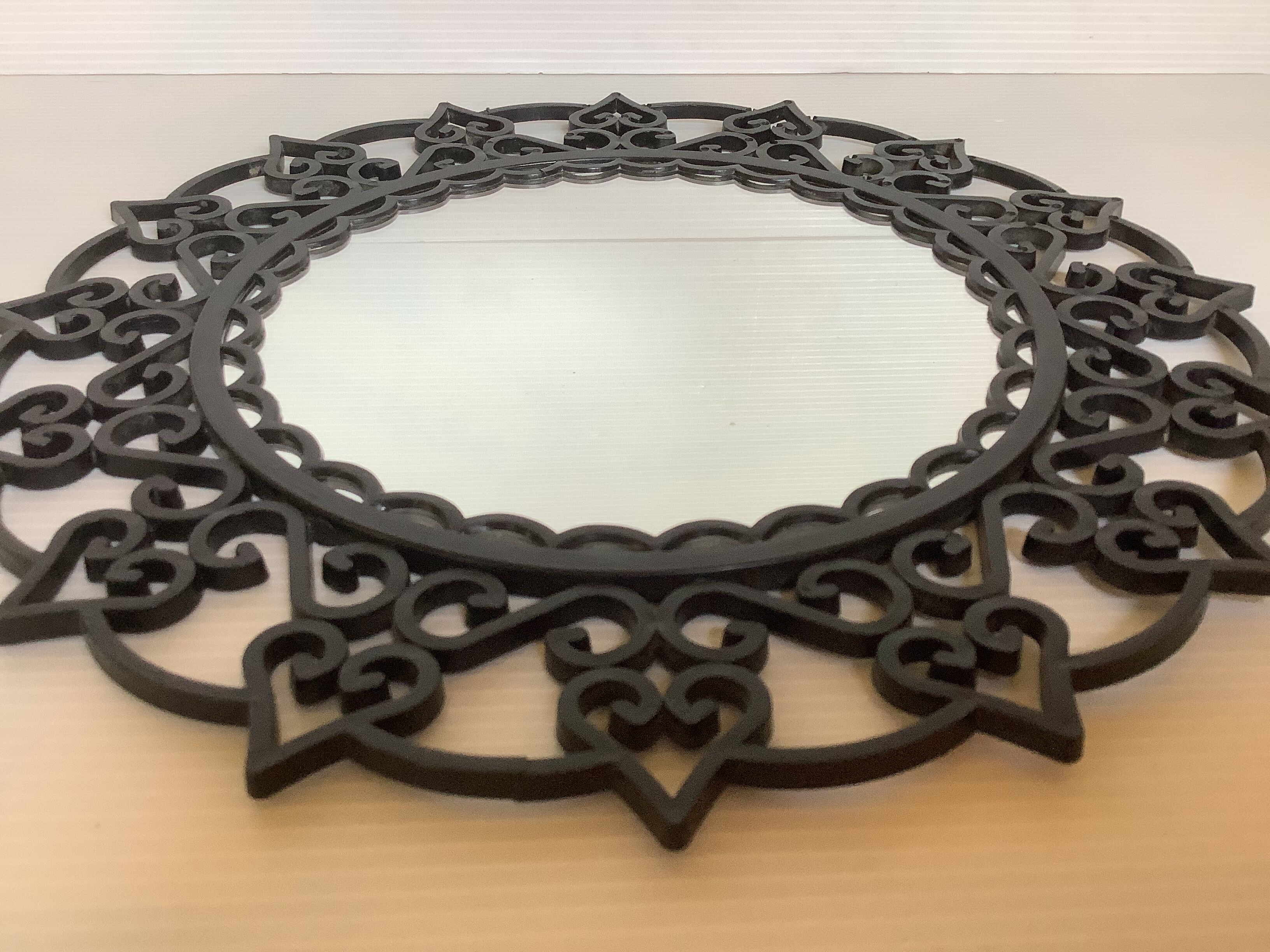 Mirror year 70 black plastic