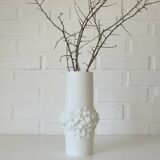Vintage white porcelain floor vase for pampas grass Kaiser Germany 1960's