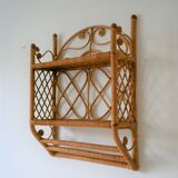 Rattan wall shelf