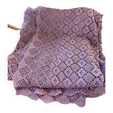 Vintage Lilac Mauve Crochet Bedspread
