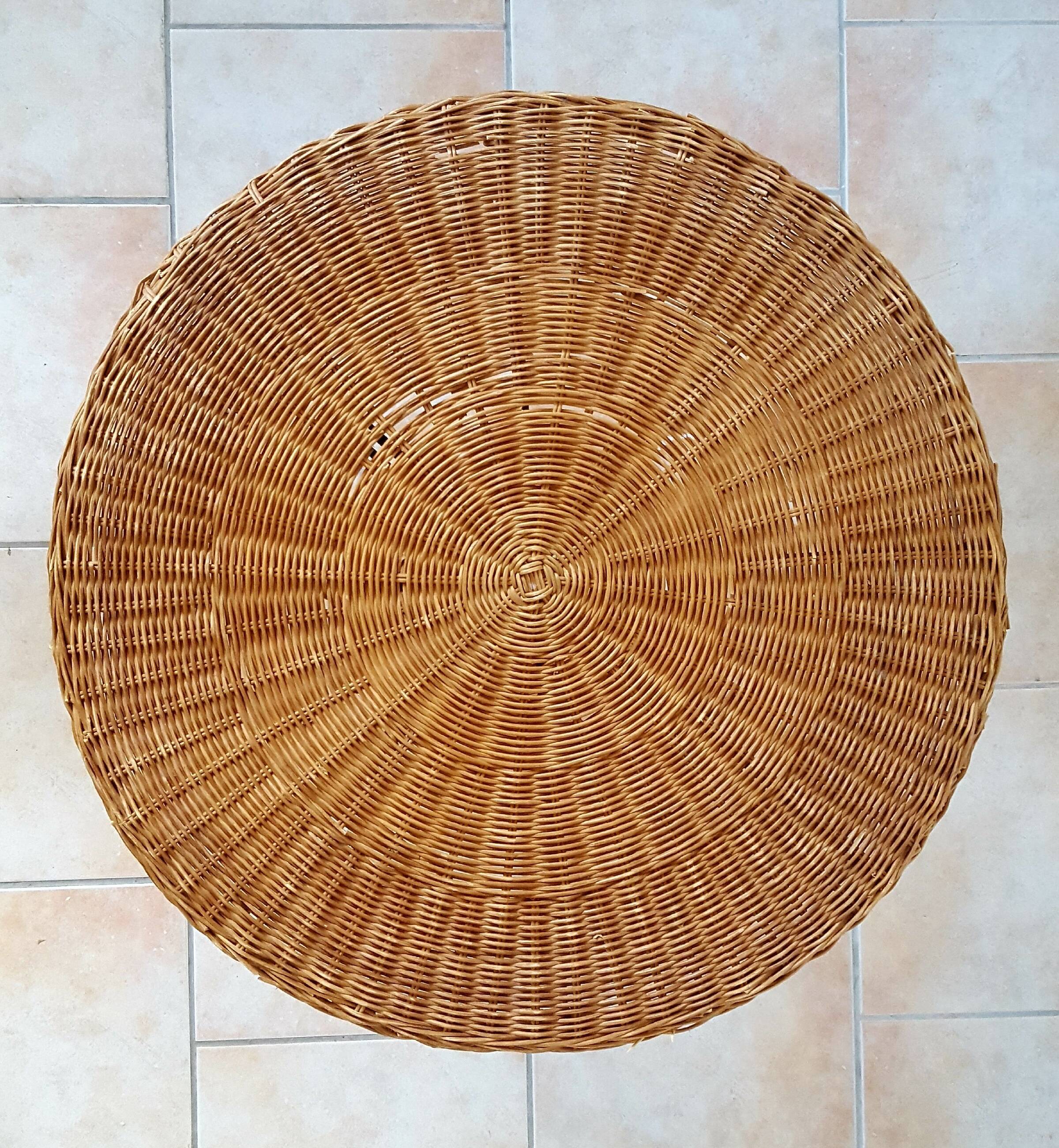 Table low table vintage rattan