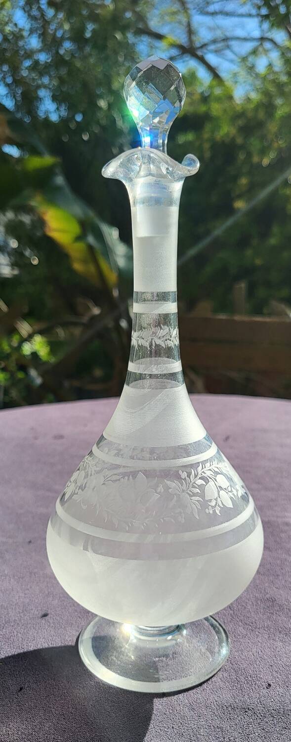 19th century muslin glass carafe