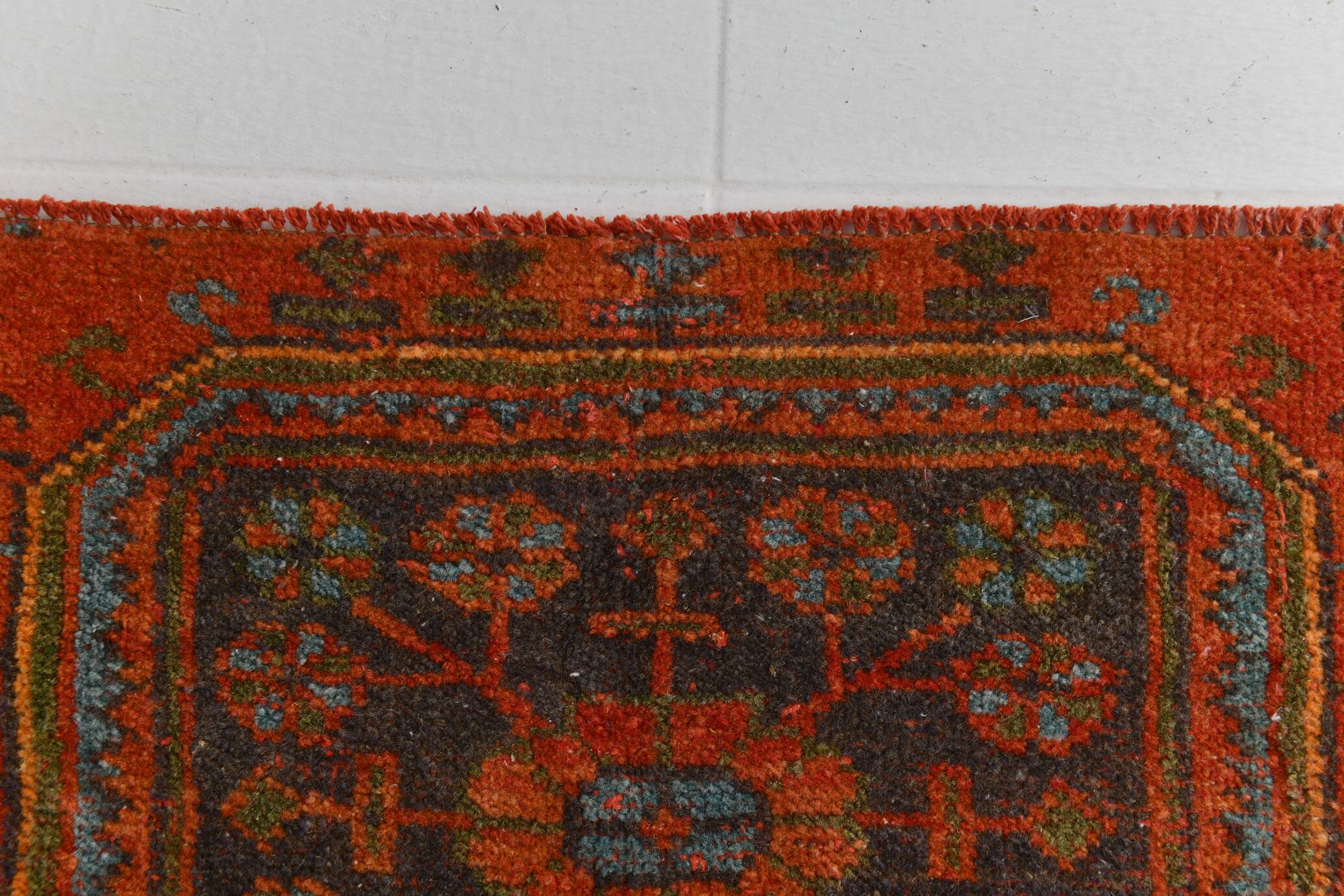 3x9 Pumpink Orange Vintage Turkish Runner Rug, 78x288Cm SK 23570