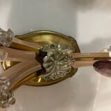Lot de 2 appliques en verre opalin rose