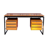 Desk in oak and lacquered metal 1970s