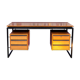 Desk in oak and lacquered metal 1970s