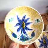 Pair of blue thistle ceramics