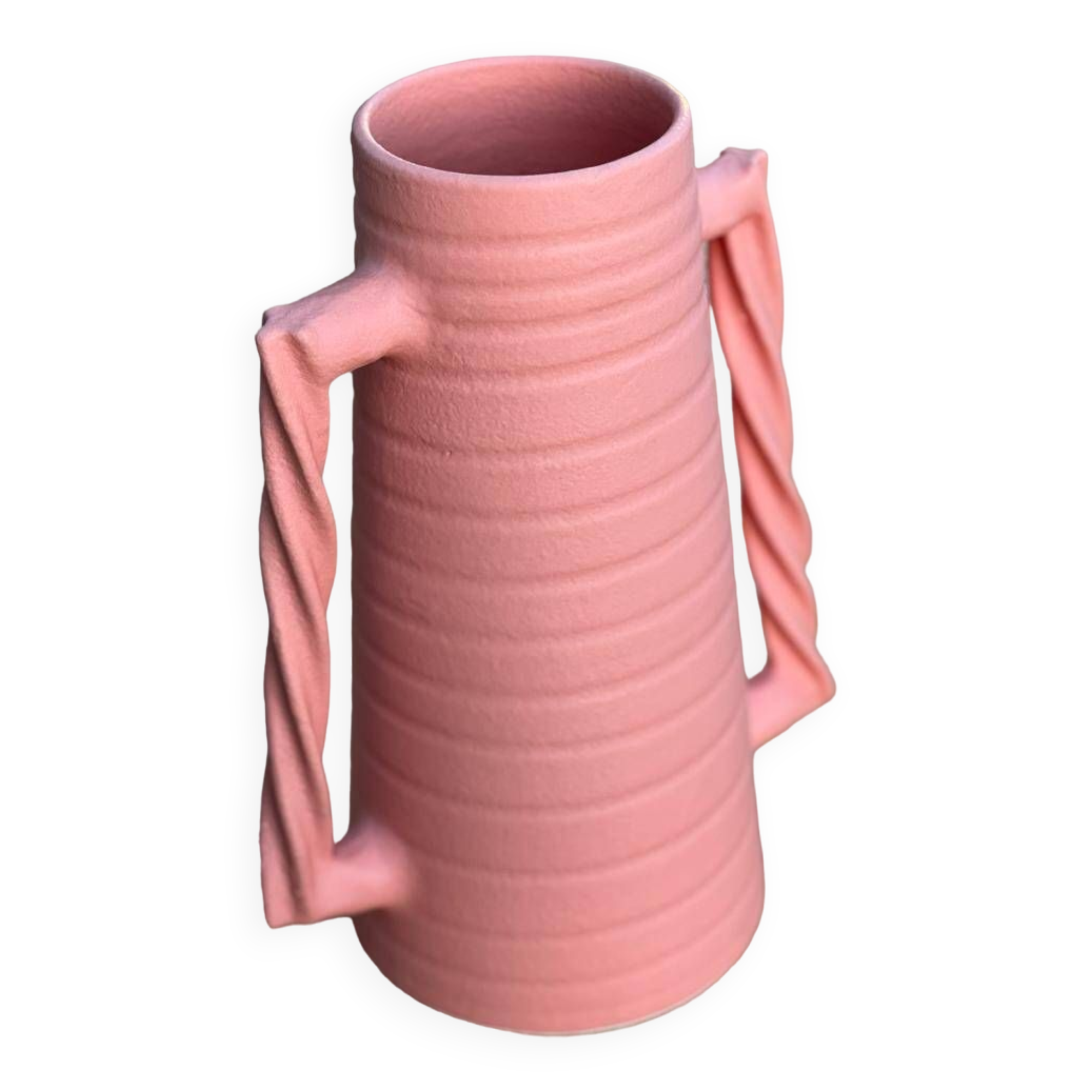 Ceramic vase with wavy handles