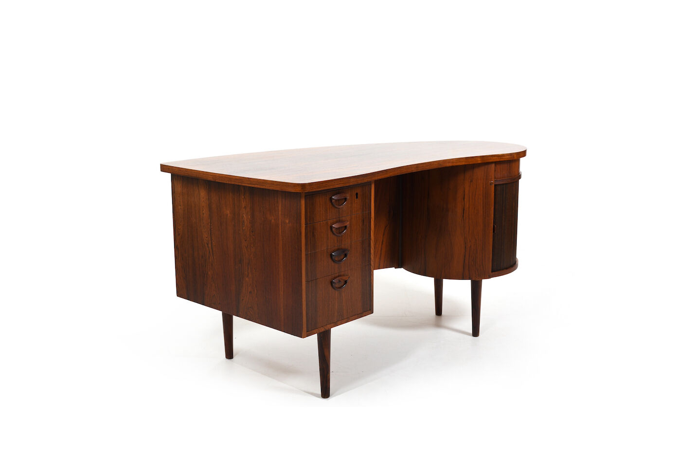 Fine Danish Kidney Desk Model 54 by Feldballes Møbelfabrik 1950s