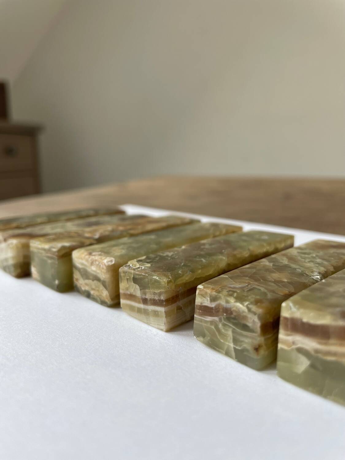 Set of 9 cutlery holders in Jade