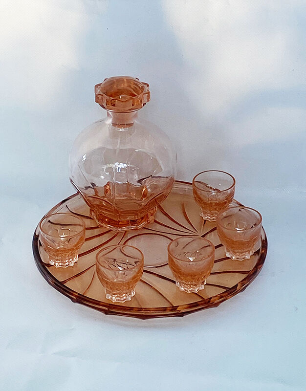 Tray, carafe and glasses