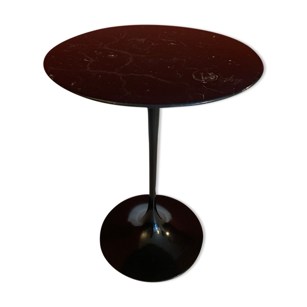 Table d'appoint Tulipe d’Eero Saarinen en marbre noir, années 70