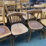 Lot of 50 mismatched bistro chairs french Restaurant THonet curved wood