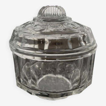 Art Deco molded glass sugar bowl