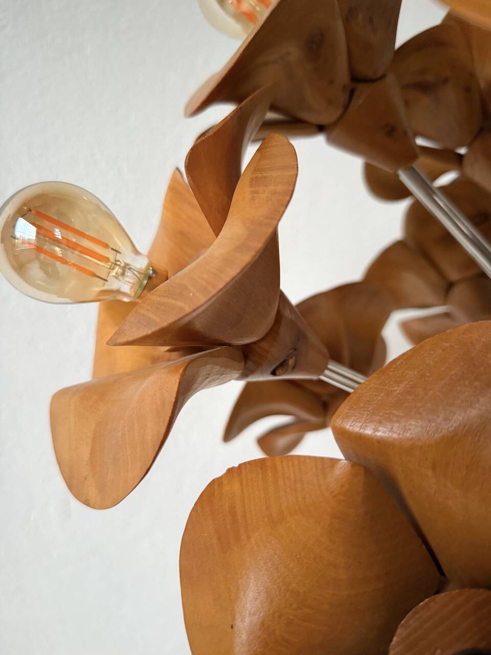 Ornamental floor lamp with "flower" patterns from the 1970s.