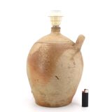 Traditional stoneware jar lamp with a handle, 1950s