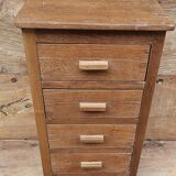 Old bedside table with 4 drawers in Burmese teak