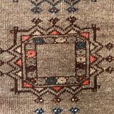 Vintage Afghan Turkoman village Rug 170x112 cm, Red, Black Tribal Medium