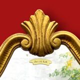 Gold leaf wall mirror in resin – Baroque style – H68 cm