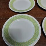 Set of six flat plates in Badonviller ironstone earthenware, Am model